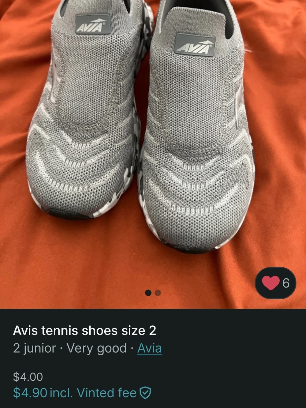 Avia Kids Slip-On Sneakers in Grey